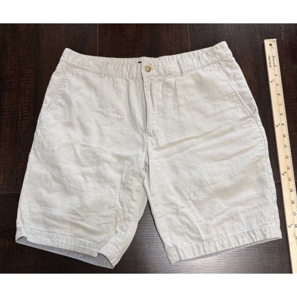 Michael Michael Kors Men Linen Cotton Chino Shorts Beige 34
